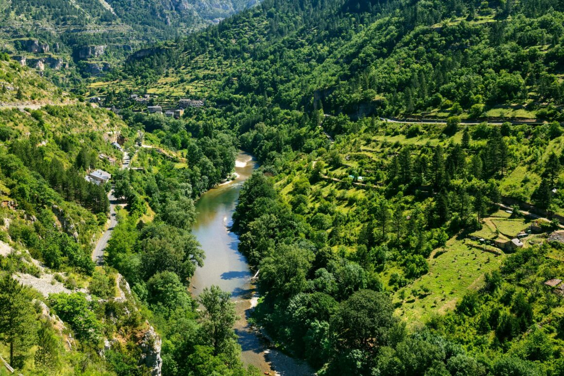Vue aérienne des gorges du Tarn